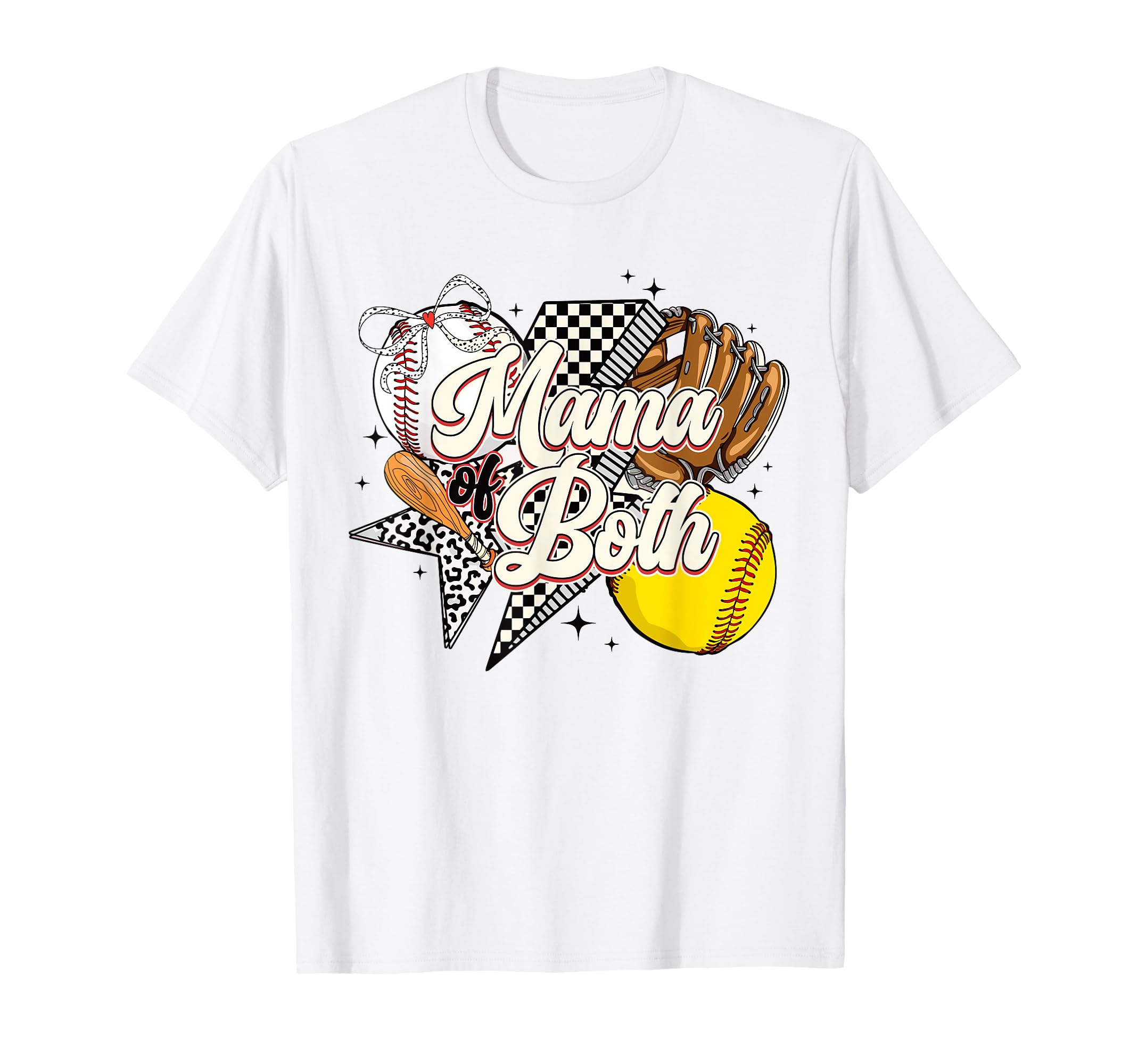 Mama Both Baseball And Softball Mom T-Shirt - Custom Art Print Men Women - T-Shirt, Sweatshirt, Hoodie