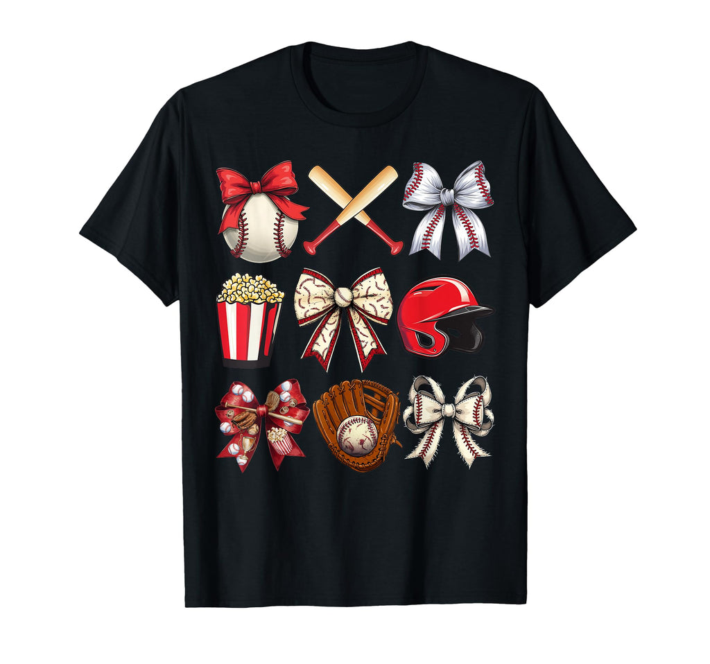 Baseball Mama Coquette Bow Game T-Shirt - Casual Everyday Wear for Adults - T-Shirt, Sweatshirt, Hoodie