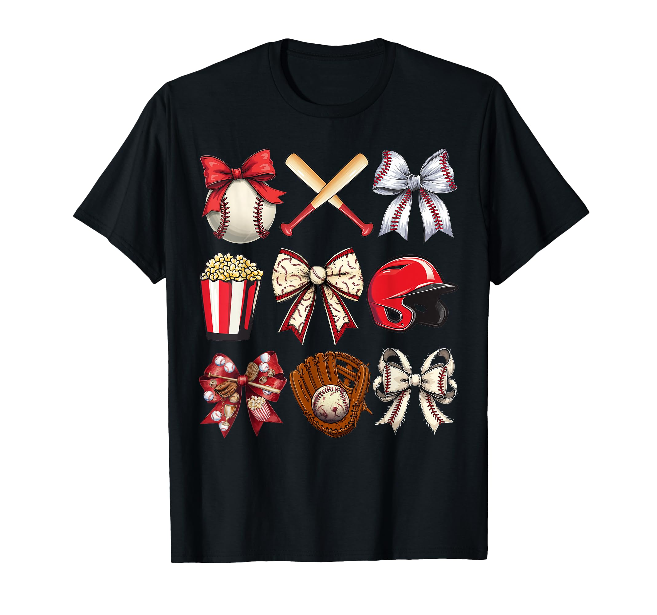 Baseball Mama Coquette Bow Game T-Shirt - Casual Everyday Wear for Adults - T-Shirt, Sweatshirt, Hoodie