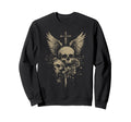 Skull Cross Y2K Grunge Aesthetic Alt Sweatshirt - Novelty Apparel Unisex - T-Shirt, Sweatshirt, Hoodie