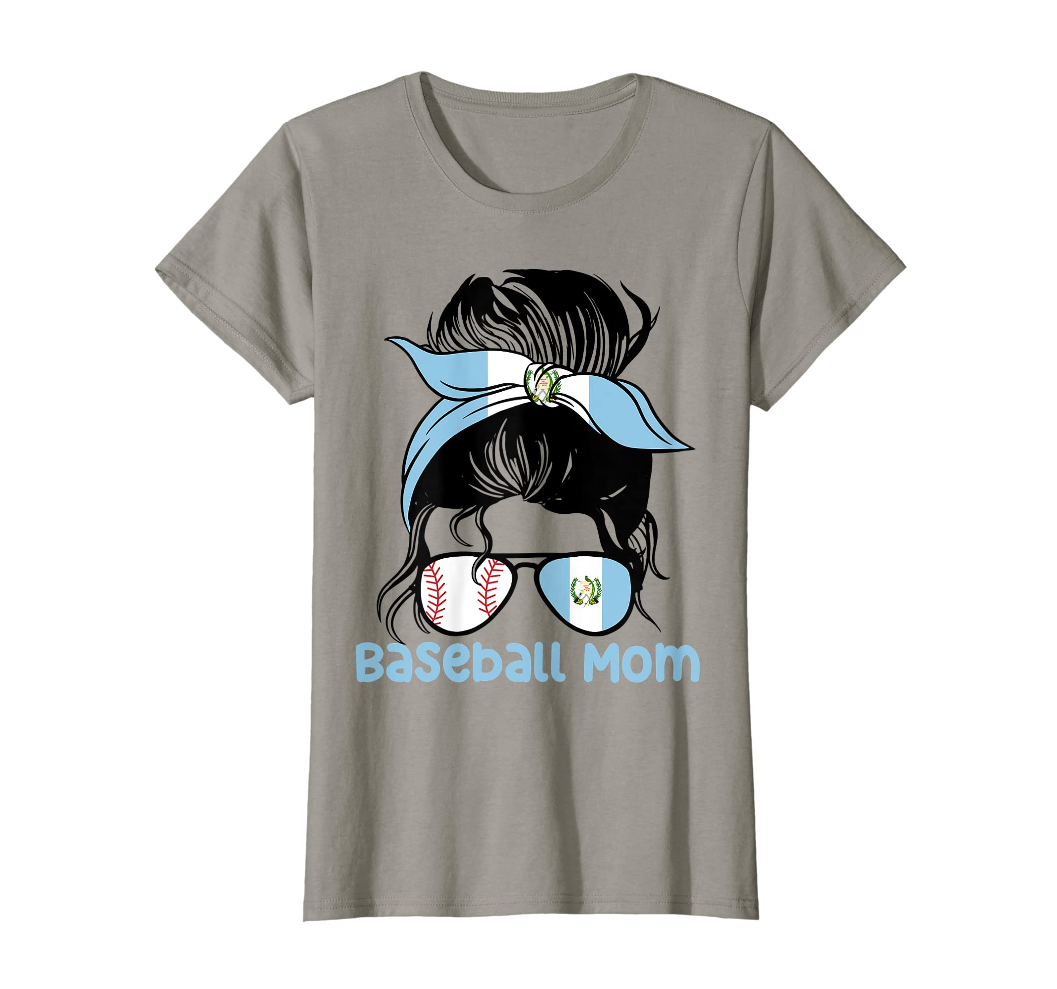 Womens Guatemala Baseball Mom Messy Bun T-Shirt - Custom Art Print Unisex - T-Shirt, Sweatshirt, Hoodie