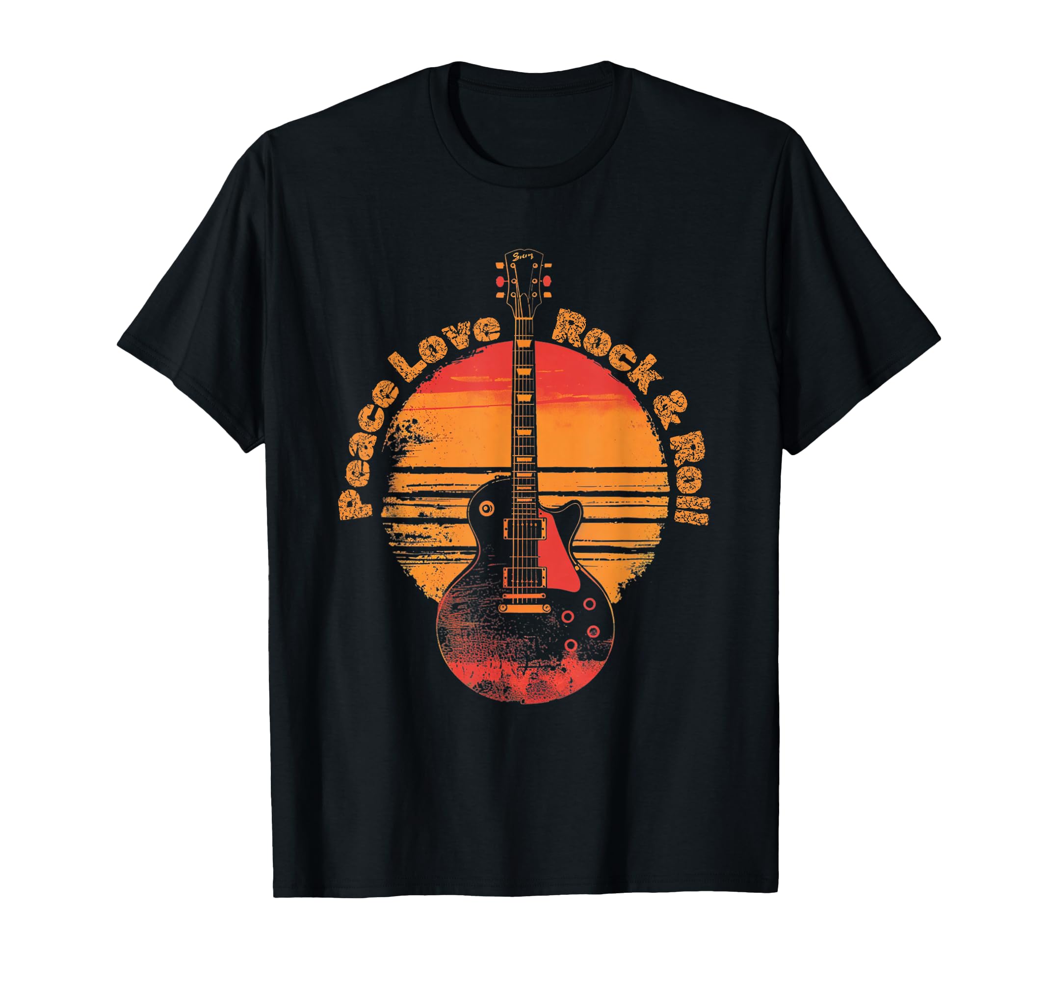 Peace Love Rock Roll Guitar Player T-Shirt - Custom Art Print for Adults - T-Shirt, Sweatshirt, Hoodie