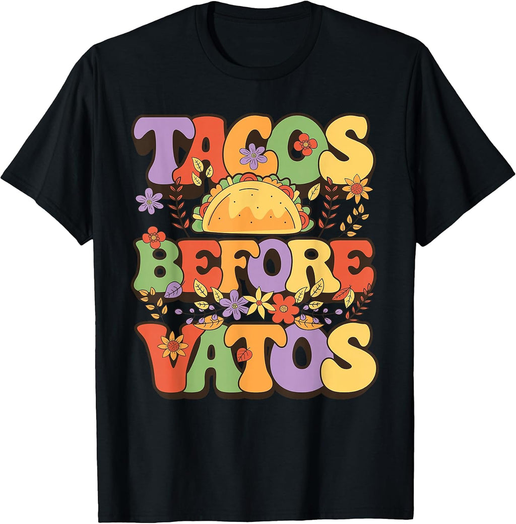Cute Tacos Before Vatos Girls - Adult & Kids T-Shirts, Sweatshirts & Hoodies apparel design preview 1