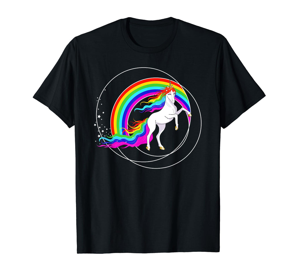 Colorful Fun Rainbow Unicorn Lover T-Shirt - Fun Novelty Design Men Women - T-Shirt, Sweatshirt, Hoodie