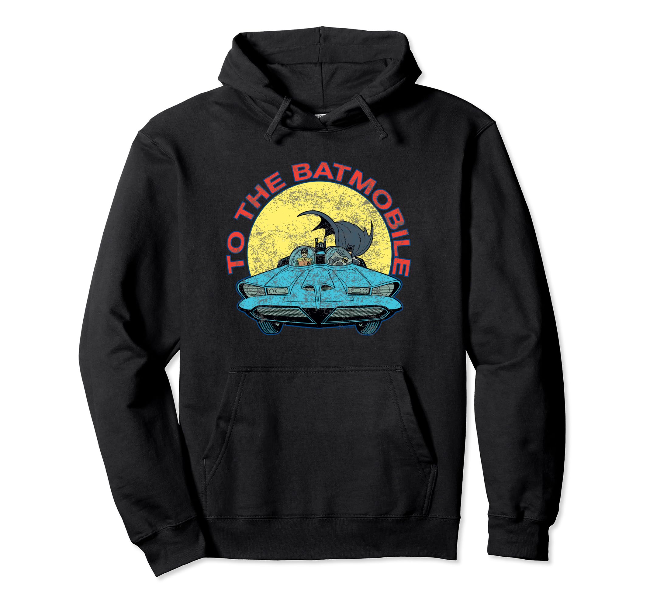 Batman Distressed To Batmobile Comic Hoodie - Unique Graphic Unisex - T-Shirt, Sweatshirt, Hoodie