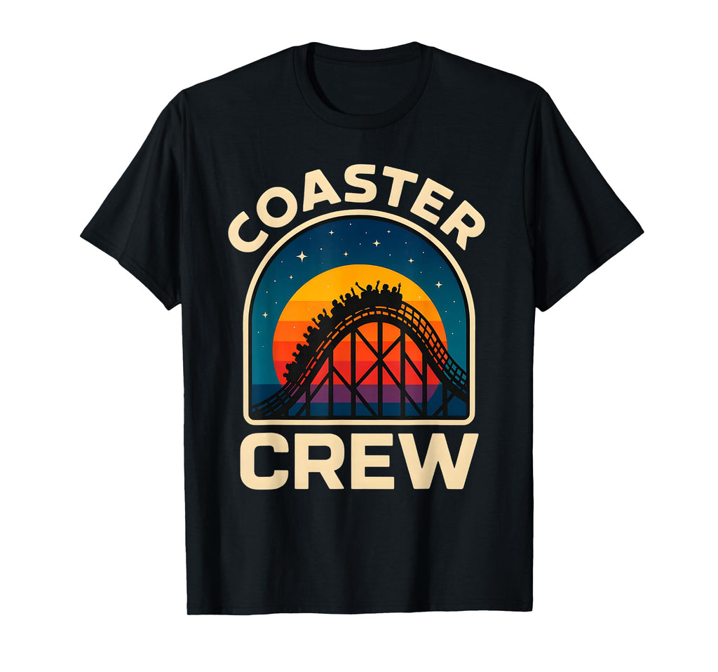 Coaster Crew Sunset Roller Coaster T-Shirt - Aesthetic Graphic for Adults - T-Shirt, Sweatshirt, Hoodie