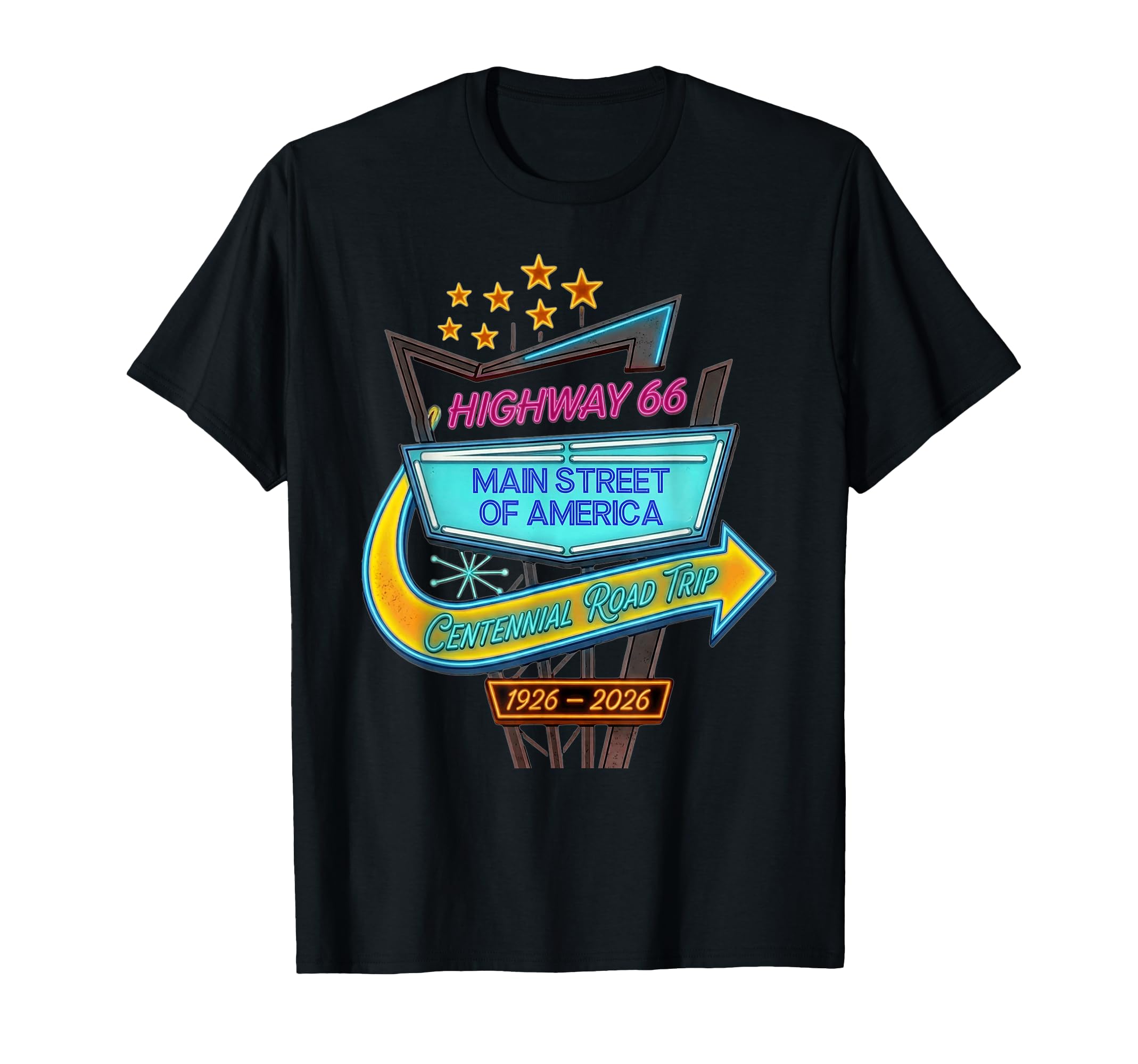 Highway 66 Centennial Road Trip Main Street T-Shirt - Graphic Print Unisex - T-Shirt, Sweatshirt, Hoodie