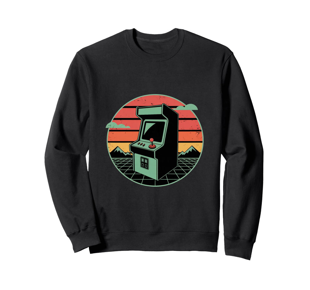 Nostalgic Synthwave Arcade Gaming Sweatshirt - Unique Graphic for Adults - T-Shirt, Sweatshirt, Hoodie