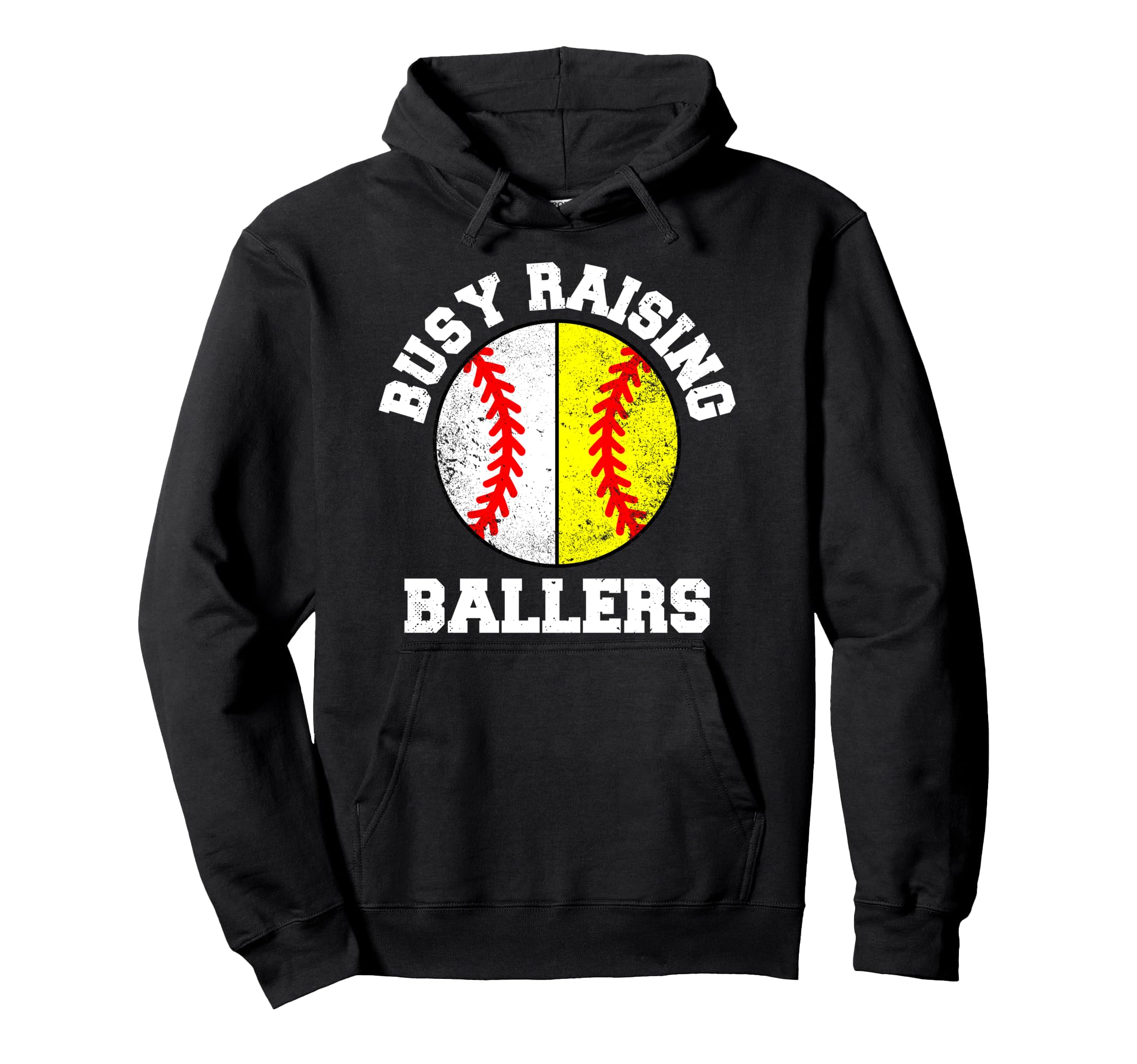 Busy Raising Ballers Funny Baseball Hoodie - Graphic Print Men Women - T-Shirt, Sweatshirt, Hoodie