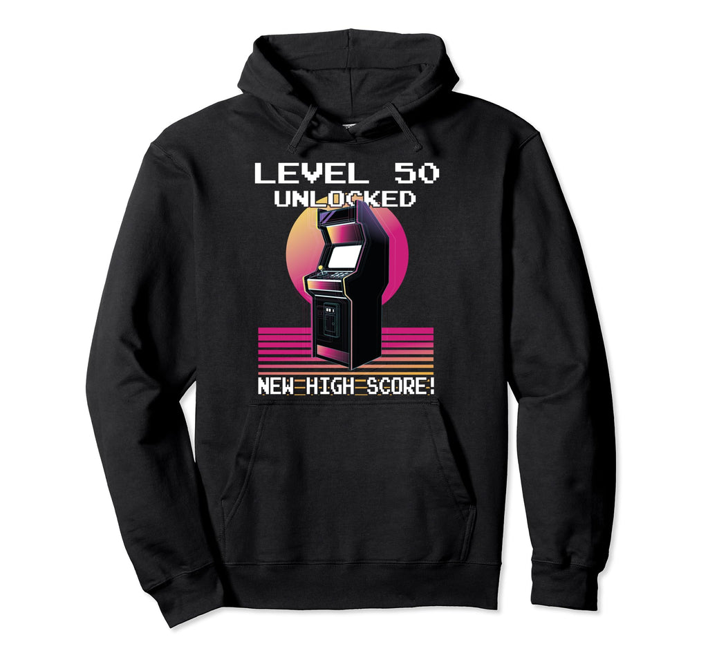 Level 50 Unlocked Gamer 50Th Hoodie - Casual Everyday Wear for Adults - T-Shirt, Sweatshirt, Hoodie