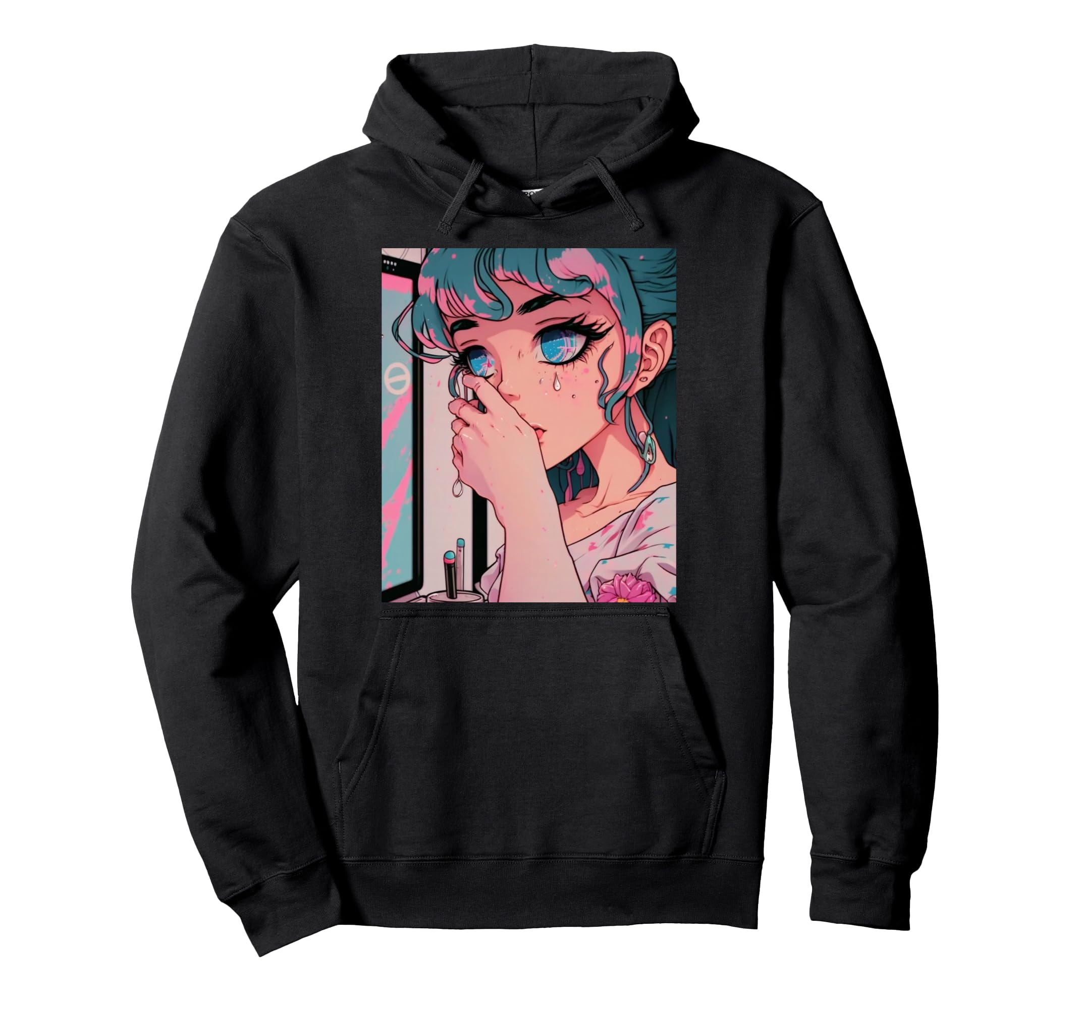 Anime Vaporwave Egirl Aesthetic Hoodie - Streetwear Style for Adults - T-Shirt, Sweatshirt, Hoodie