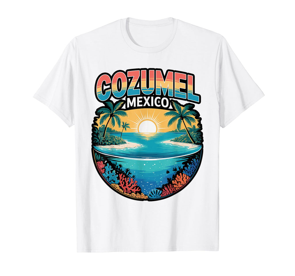 Cozumel Mexico Palm Sunset T-Shirt - Fun Novelty Design Unisex - T-Shirt, Sweatshirt, Hoodie
