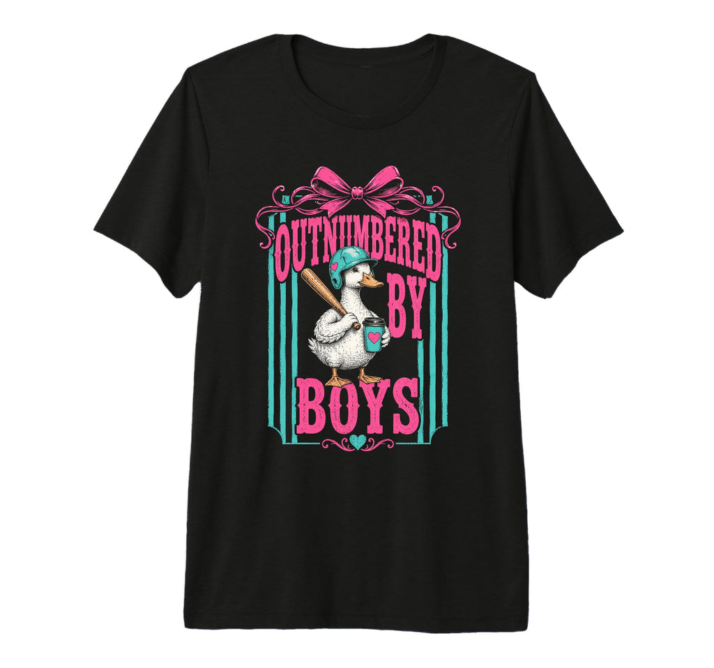 Outnumbered Duck Baseball Coffee Mom Tri T-Shirt - Novelty Apparel Unisex - T-Shirt, Sweatshirt, Hoodie