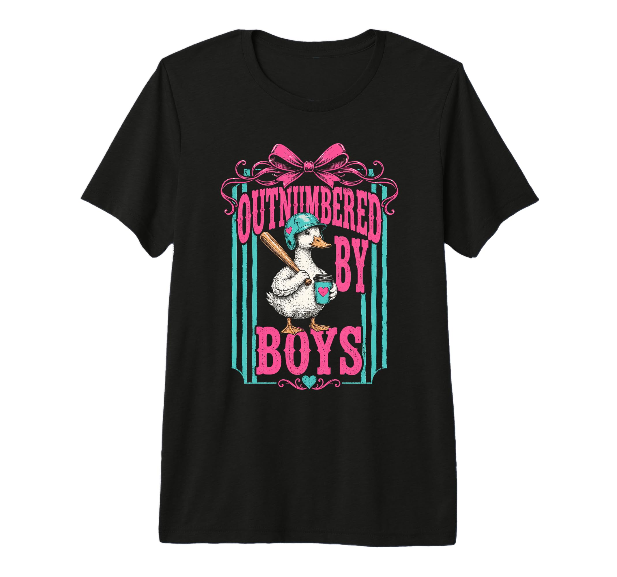 Outnumbered Duck Baseball Coffee Mom Tri T-Shirt - Novelty Apparel Unisex - T-Shirt, Sweatshirt, Hoodie