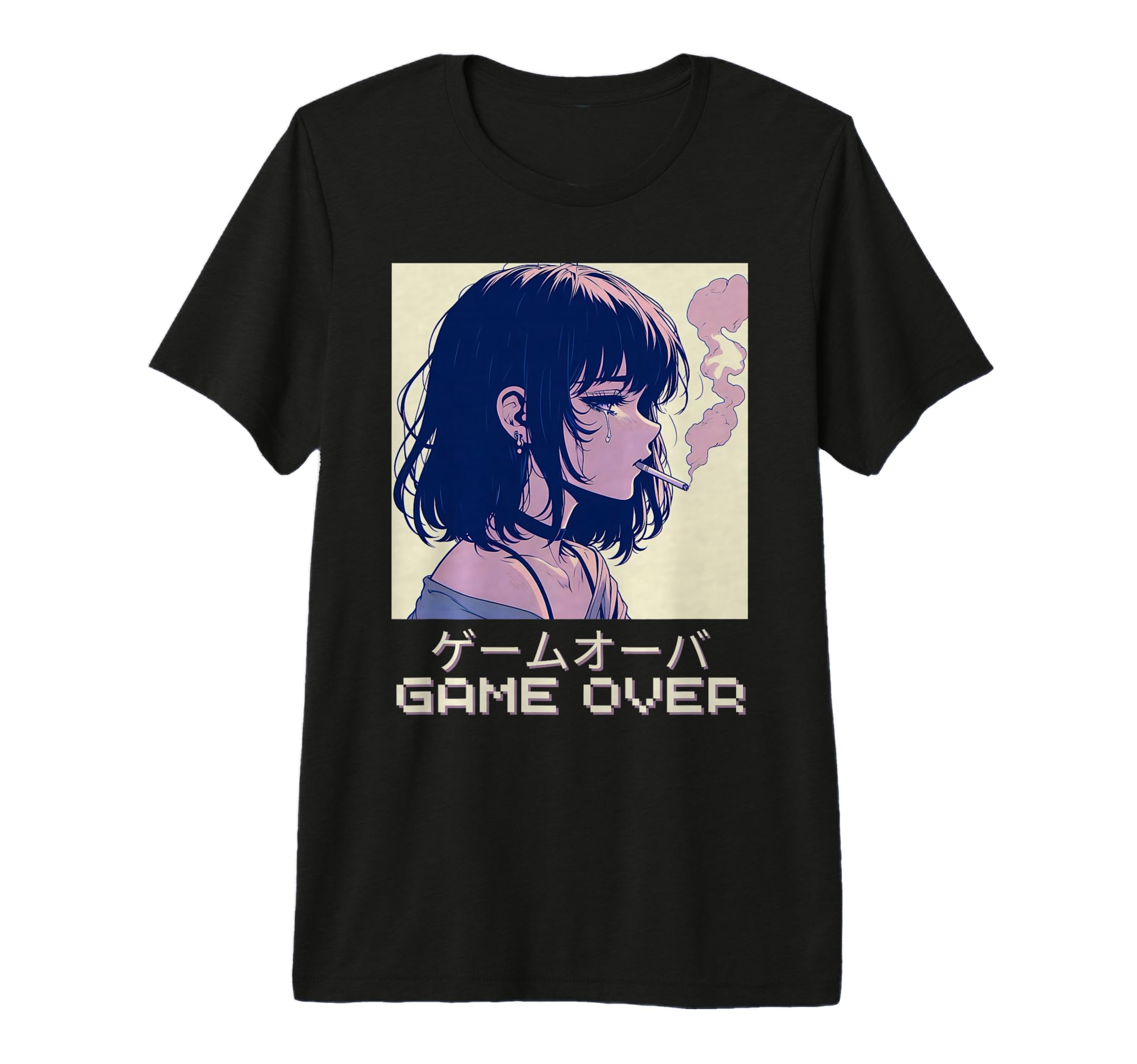 90S Japanese Sad Anime Game Over T-Shirt - Fun Novelty Design Unisex - T-Shirt, Sweatshirt, Hoodie