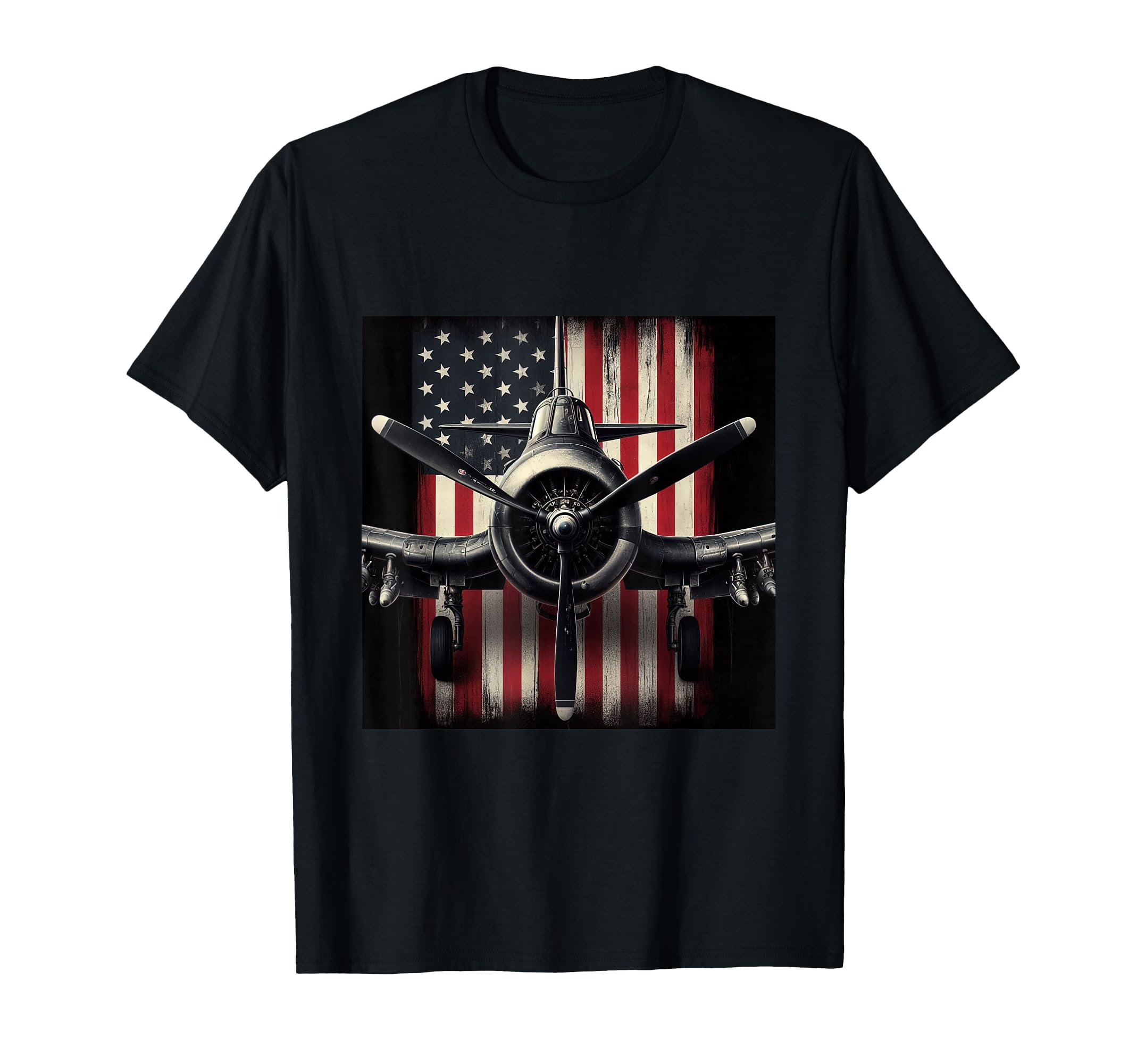Ww2 Warplane F4U Corsair Distressed T-Shirt - Aesthetic Graphic Unisex - T-Shirt, Sweatshirt, Hoodie