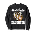 Baseball Daughter Leopard Heart Sweatshirt - Streetwear Style for Adults - T-Shirt, Sweatshirt, Hoodie