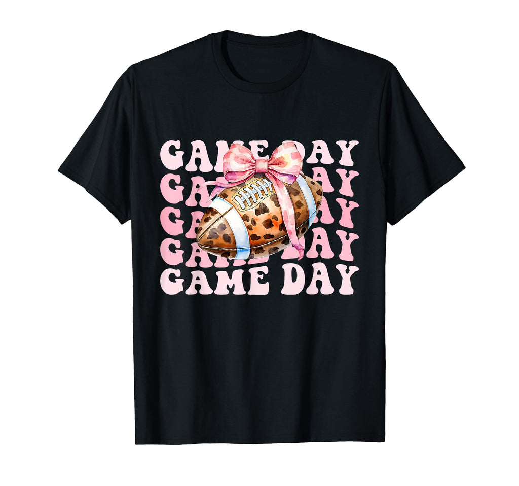Football Coquette Bow Cheer Mom Game T-Shirt - Graphic Print for Adults - T-Shirt, Sweatshirt, Hoodie