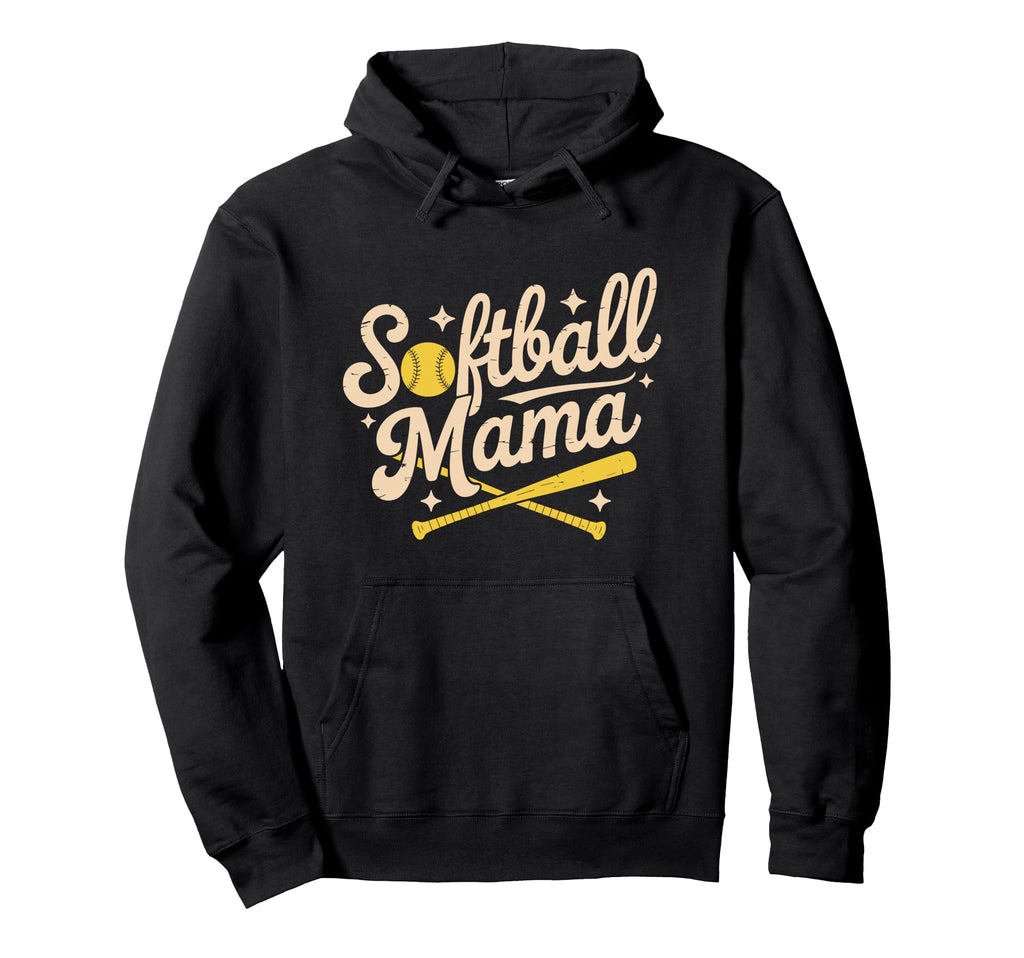 Softball Mama Baseball Sports Game Hoodie - Minimalist Print for Adults - T-Shirt, Sweatshirt, Hoodie