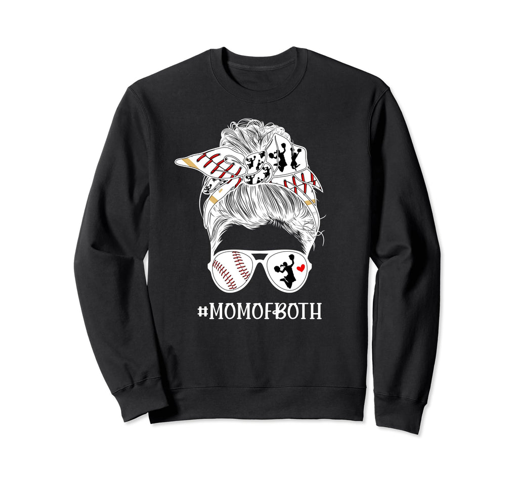 Mom Both Messy Bun Cheerleader Sweatshirt - Minimalist Print Unisex - T-Shirt, Sweatshirt, Hoodie