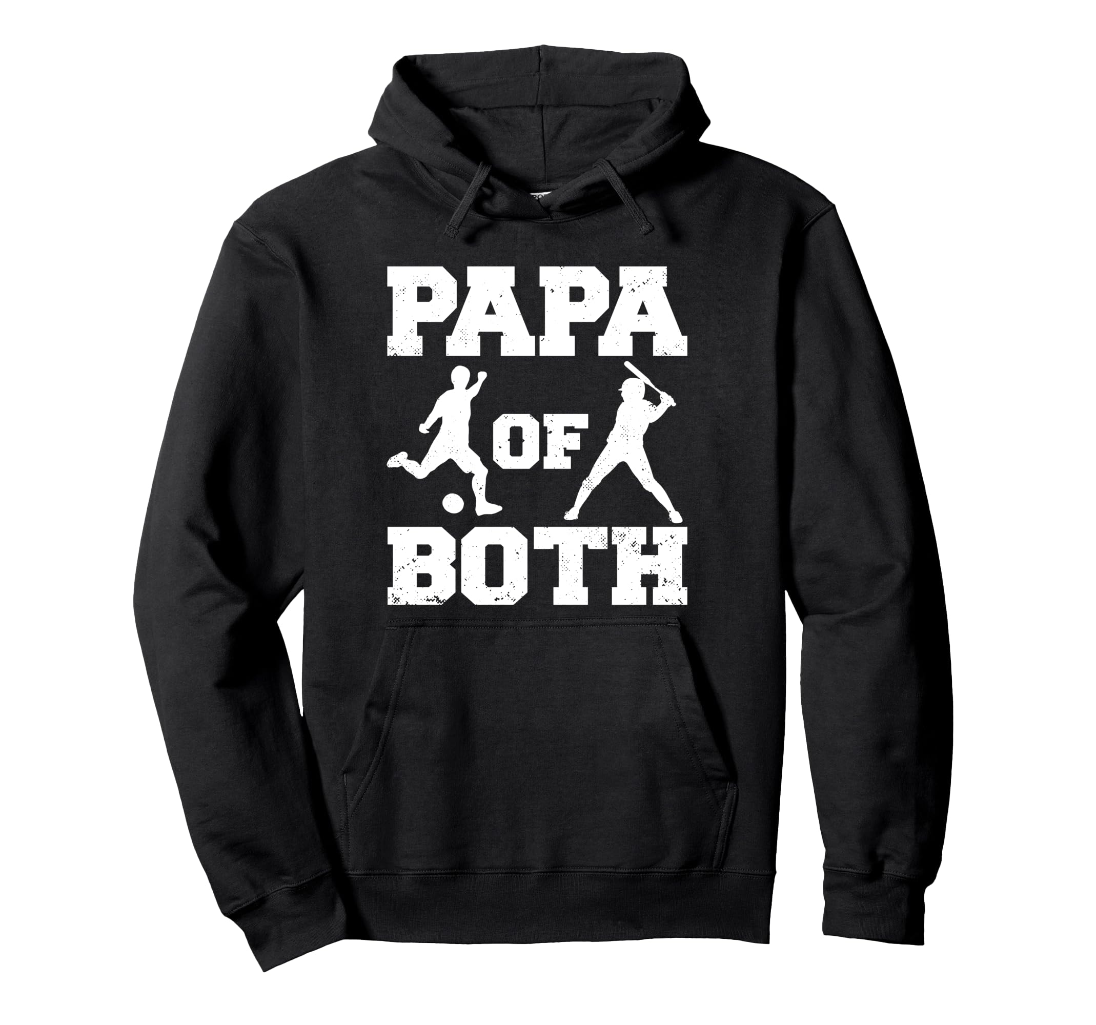 Papa Both Funny Soccer Baseball Papa Hoodie - Graphic Print for Adults - T-Shirt, Sweatshirt, Hoodie