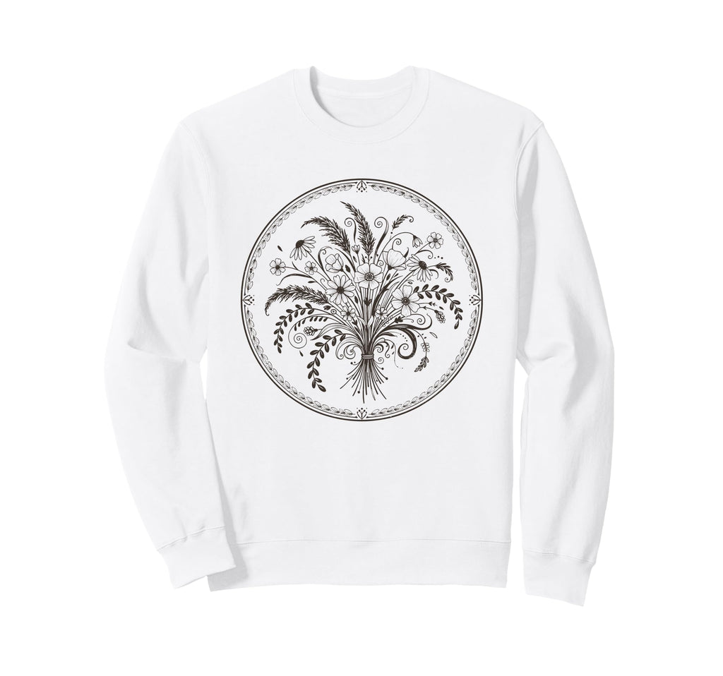 Boho Wildflowers Watercolor Floral Sweatshirt - Novelty Apparel for Adults - T-Shirt, Sweatshirt, Hoodie