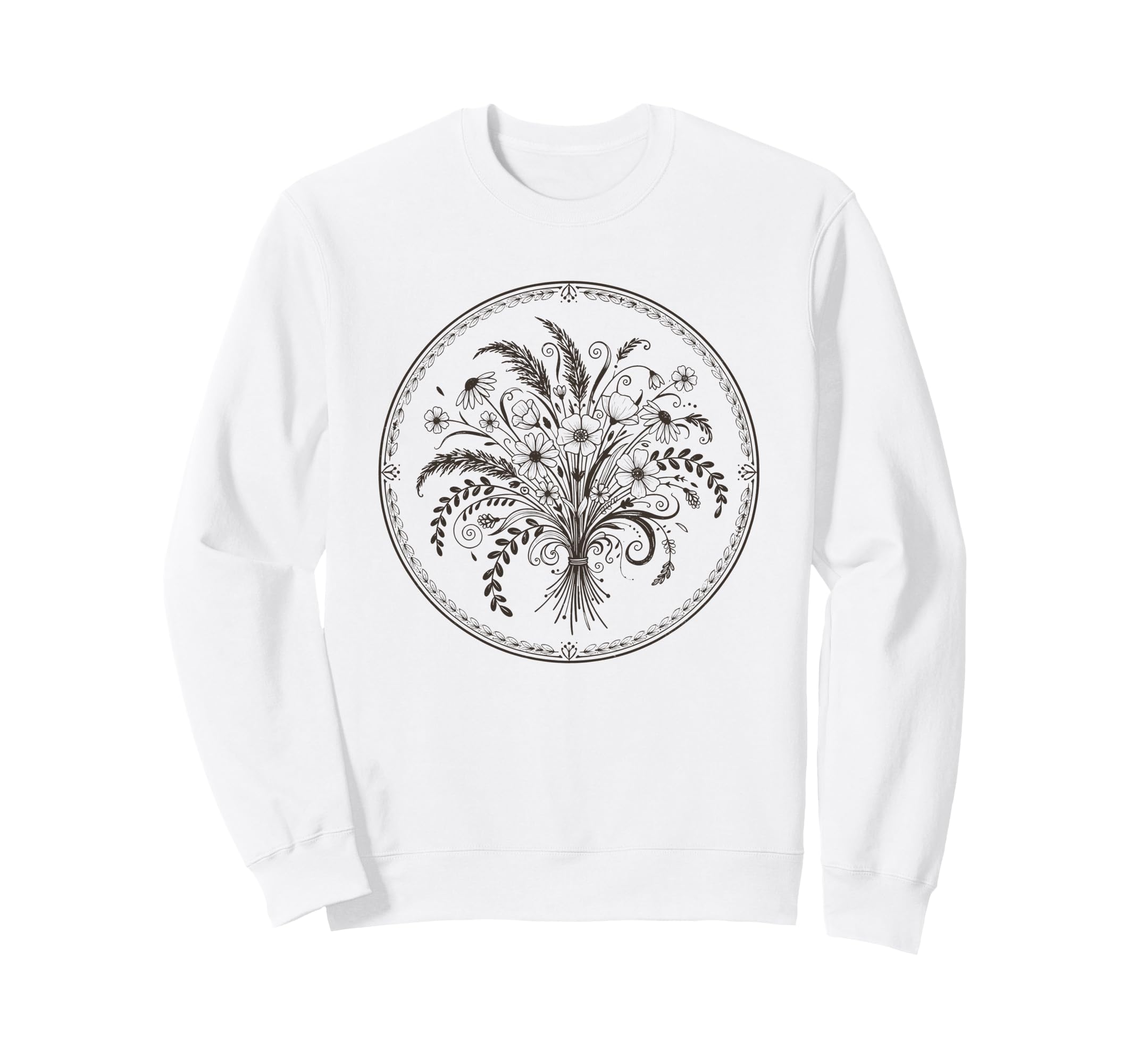 Boho Wildflowers Watercolor Floral Sweatshirt - Novelty Apparel for Adults - T-Shirt, Sweatshirt, Hoodie
