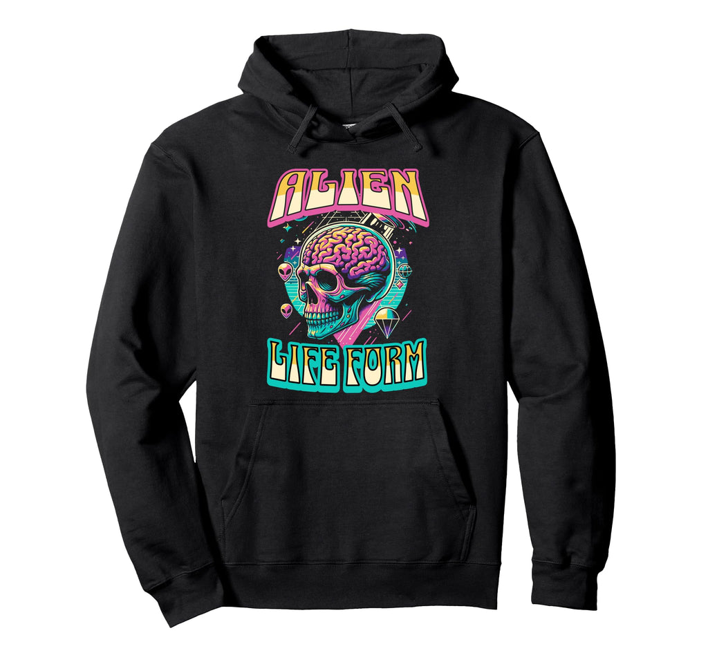 Alien Life Form Alien Head Colorful Hoodie - Streetwear Style for Adults - T-Shirt, Sweatshirt, Hoodie