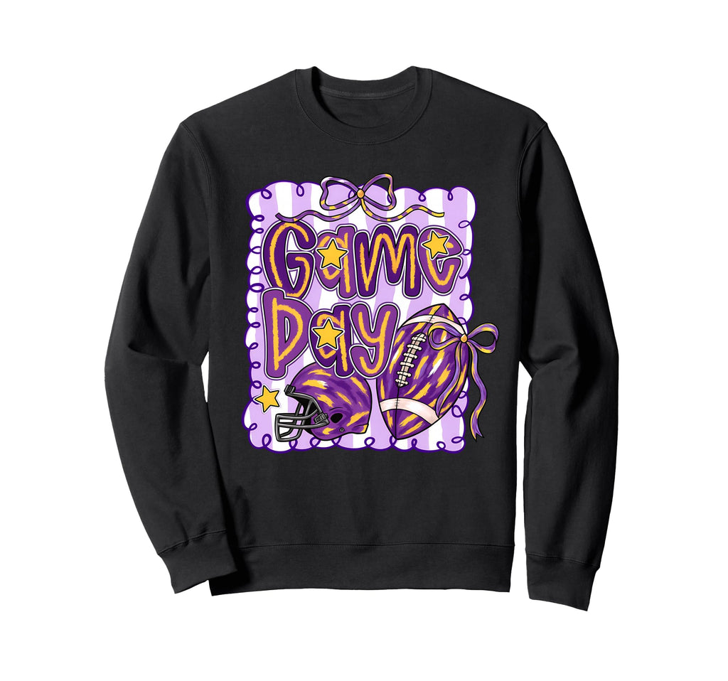 Purple Yellow Gold Football Game Sweatshirt - Streetwear Style Men Women - T-Shirt, Sweatshirt, Hoodie