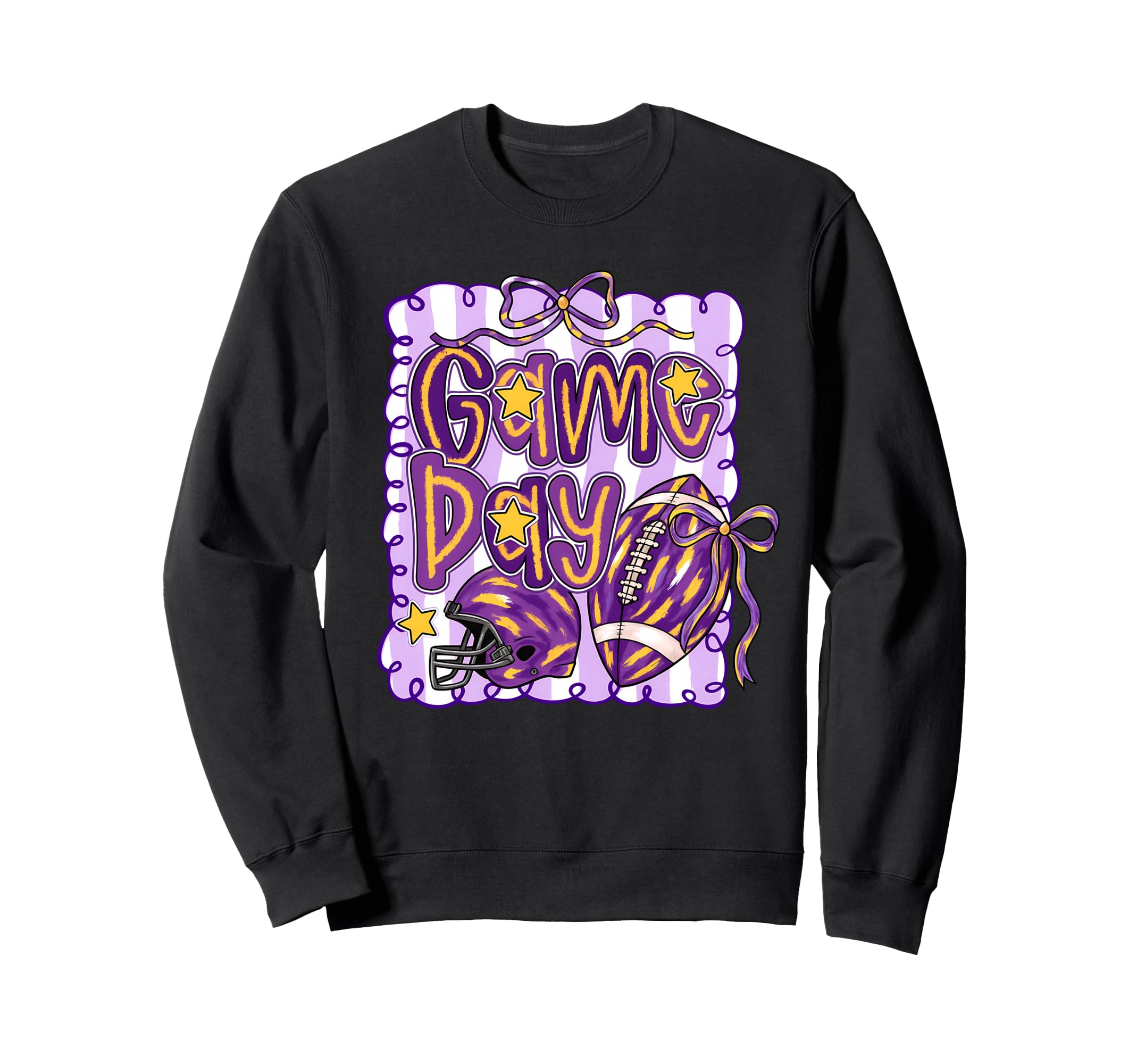 Purple Yellow Gold Football Game Sweatshirt - Streetwear Style Men Women - T-Shirt, Sweatshirt, Hoodie