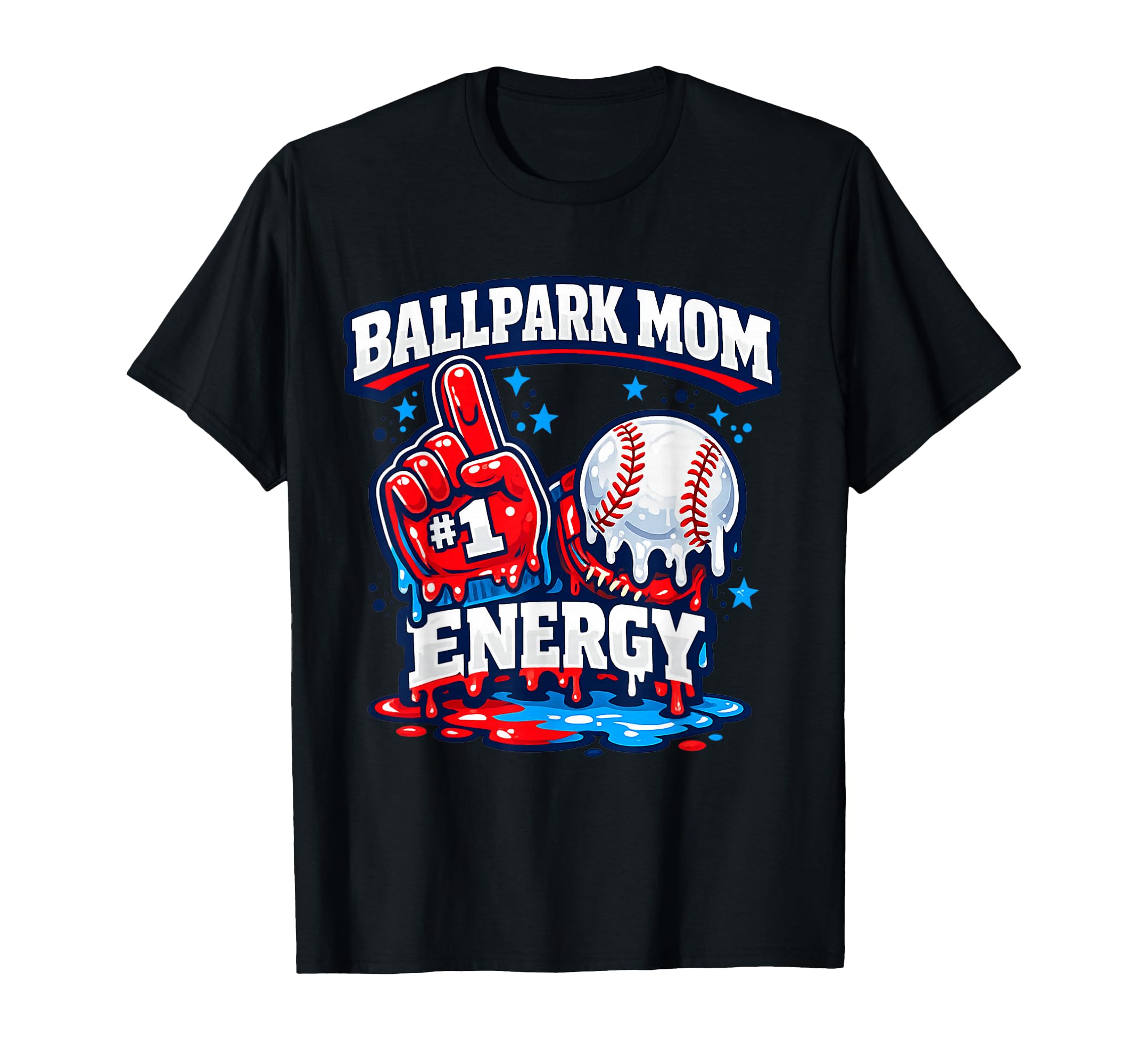 Ice Cream Drip Ballpark Mom Baseball T-Shirt - Graphic Print Men Women - T-Shirt, Sweatshirt, Hoodie