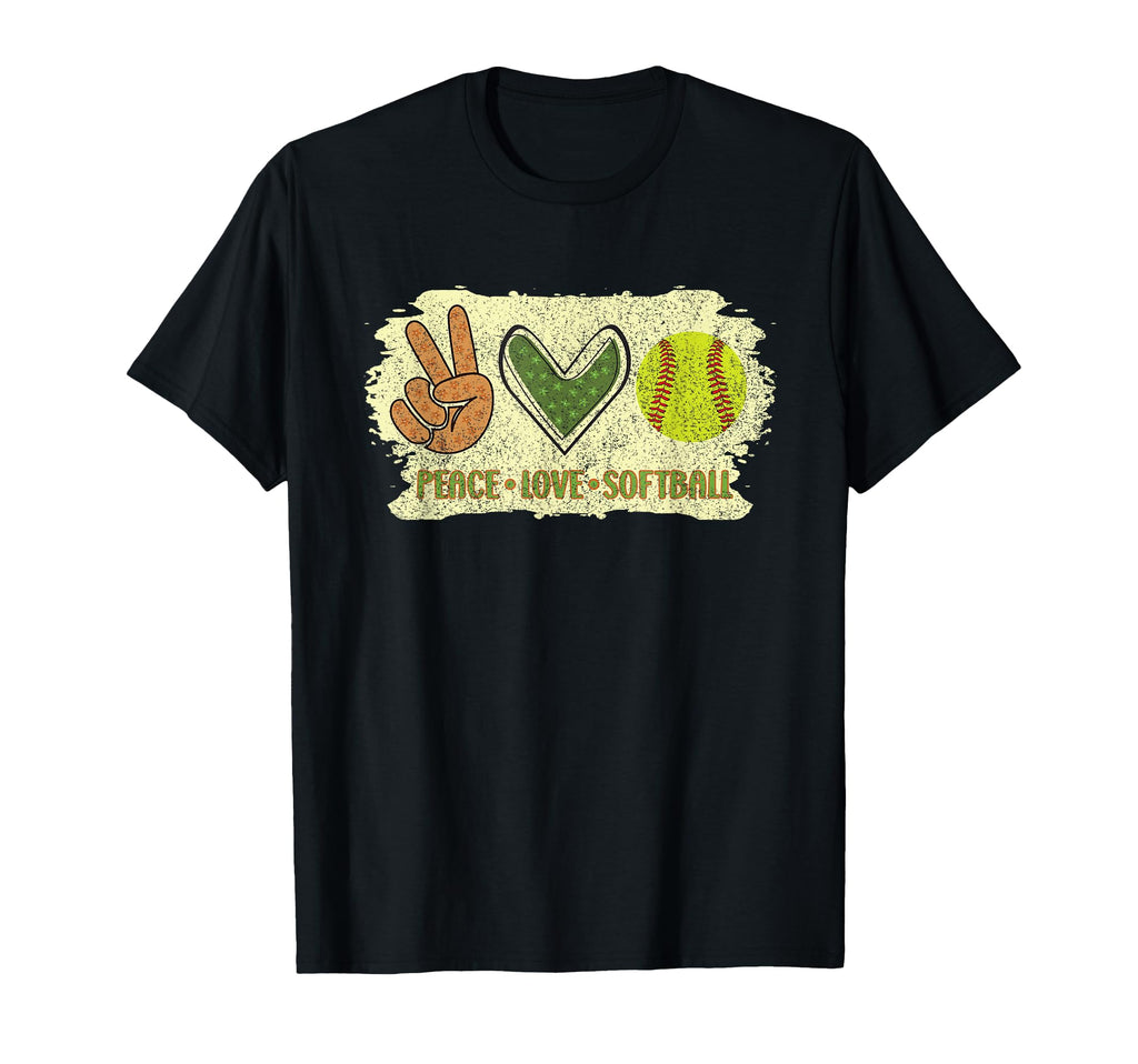 Peace Love Softball T-Shirt - Unique Graphic Unisex - T-Shirt, Sweatshirt, Hoodie