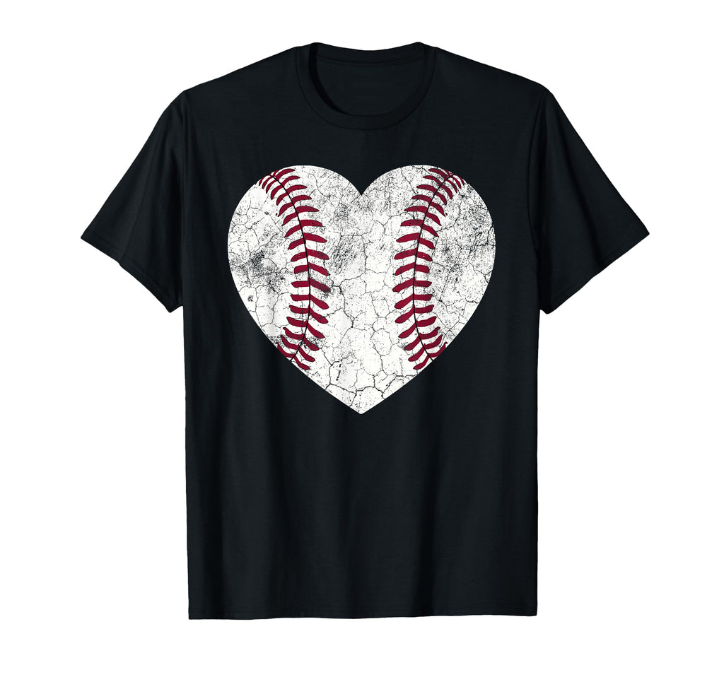 Baseball Heart Mom Dad Softball Gift T-Shirt - Graphic Print Unisex - T-Shirt, Sweatshirt, Hoodie
