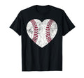 Baseball Heart Mom Dad Softball Gift T-Shirt - Graphic Print Unisex - T-Shirt, Sweatshirt, Hoodie