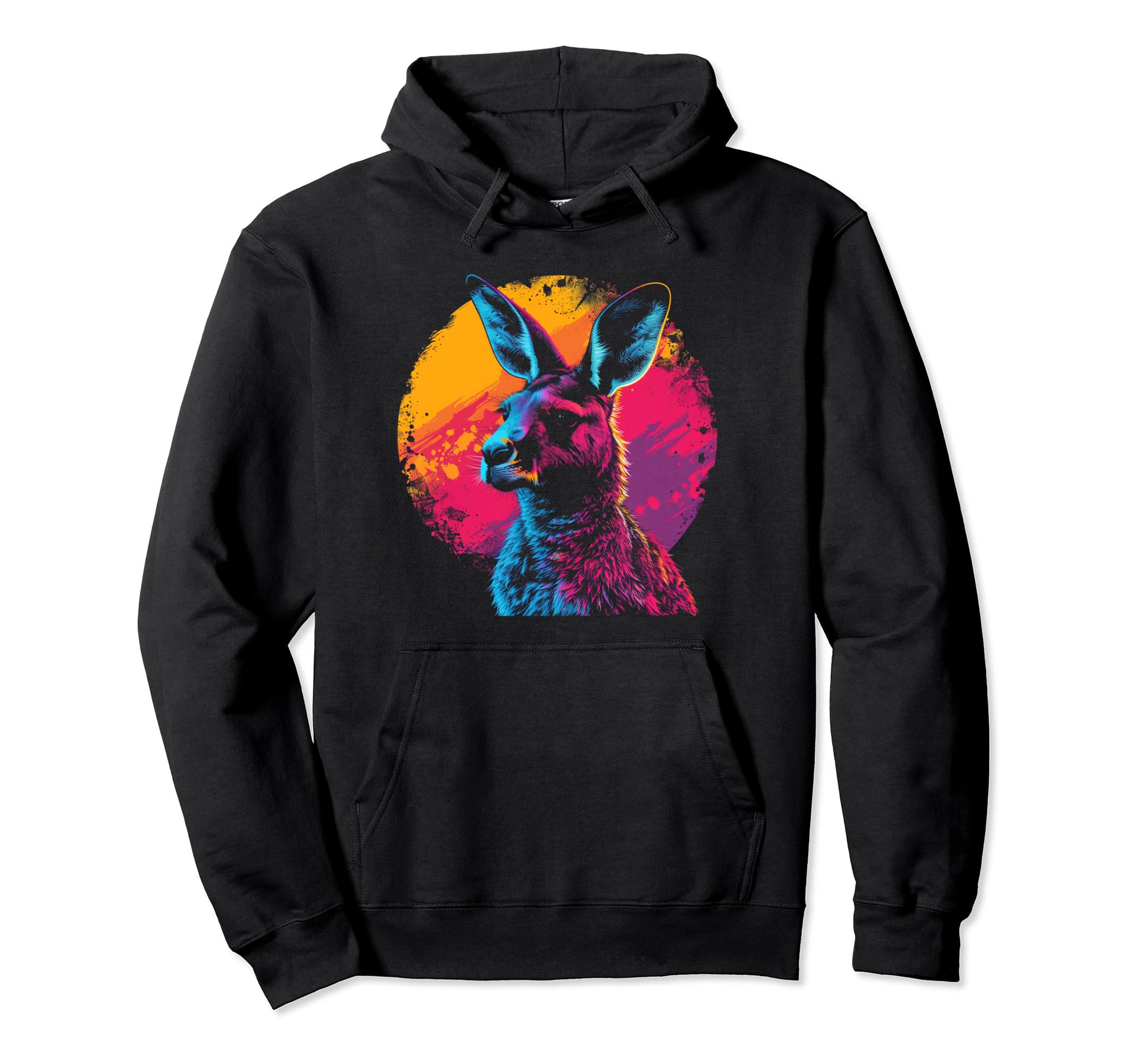 Kangaroo Vaporwave Aesthetic Hoodie - Minimalist Print for Adults - T-Shirt, Sweatshirt, Hoodie