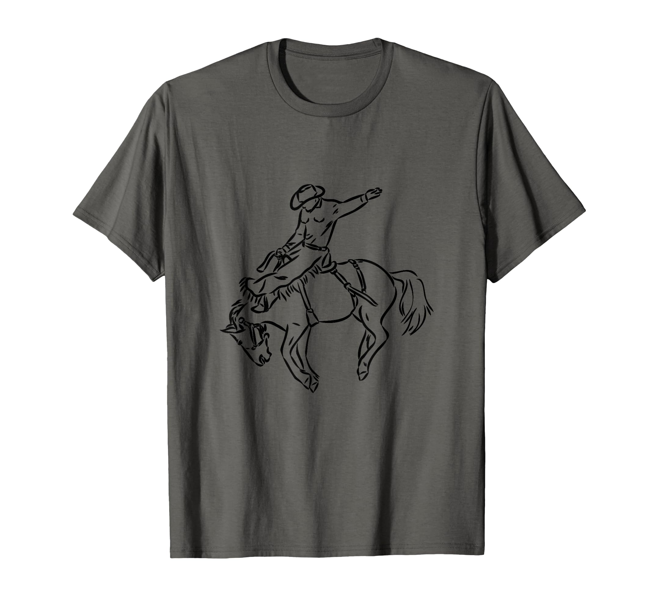 Rodeo Bucking Bronco Horse Western T-Shirt - Unique Graphic for Adults - T-Shirt, Sweatshirt, Hoodie