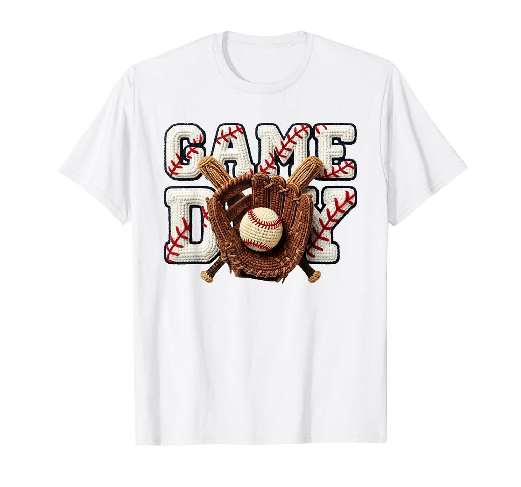 Baseball Season Crochet Happy T-Shirt - Casual Everyday Wear Men Women - T-Shirt, Sweatshirt, Hoodie