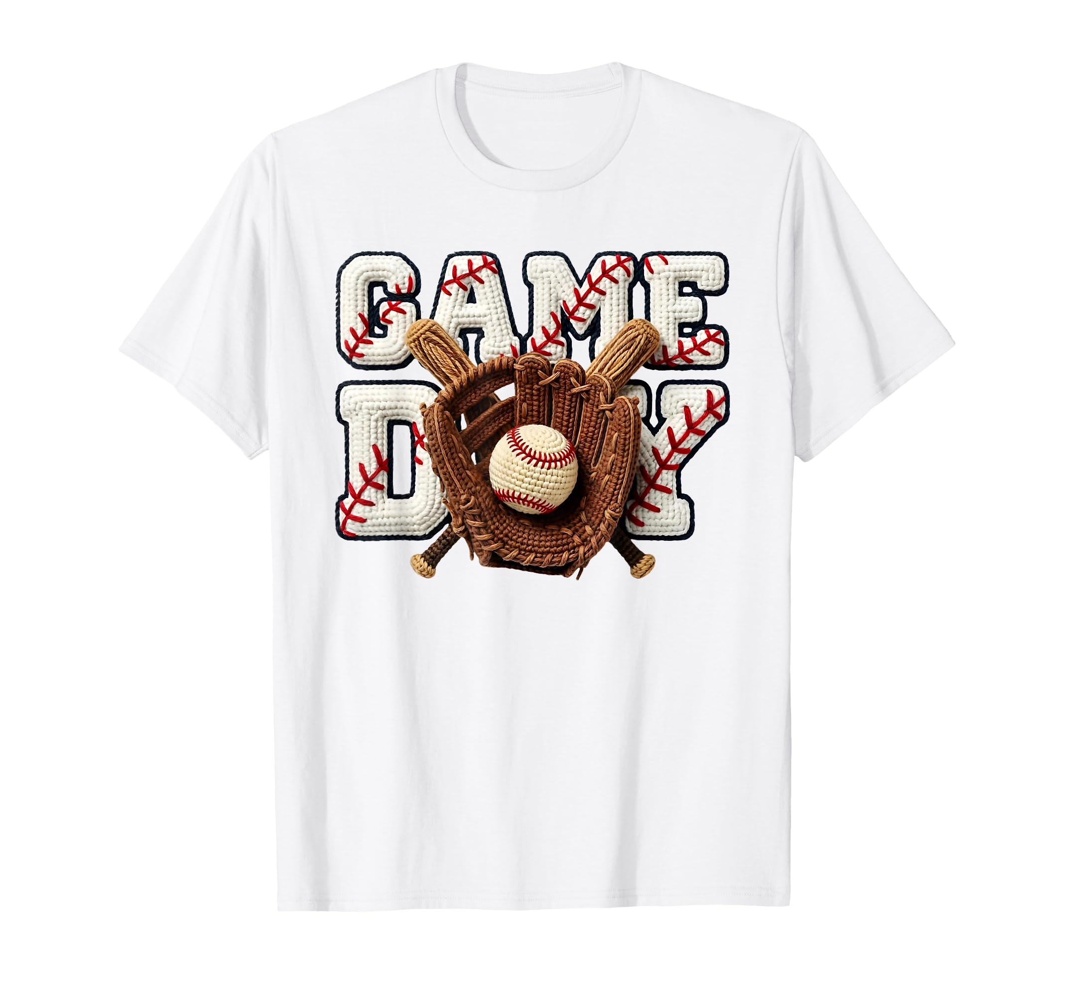 Baseball Season Crochet Happy T-Shirt - Casual Everyday Wear Men Women - T-Shirt, Sweatshirt, Hoodie