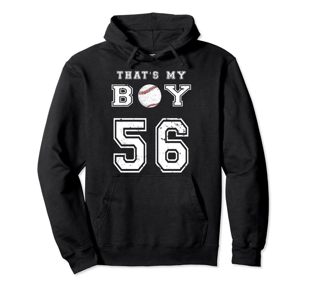 Thats My Baseball 56 Jersey Number Mom Hoodie - Trendy Graphic Men Women - T-Shirt, Sweatshirt, Hoodie