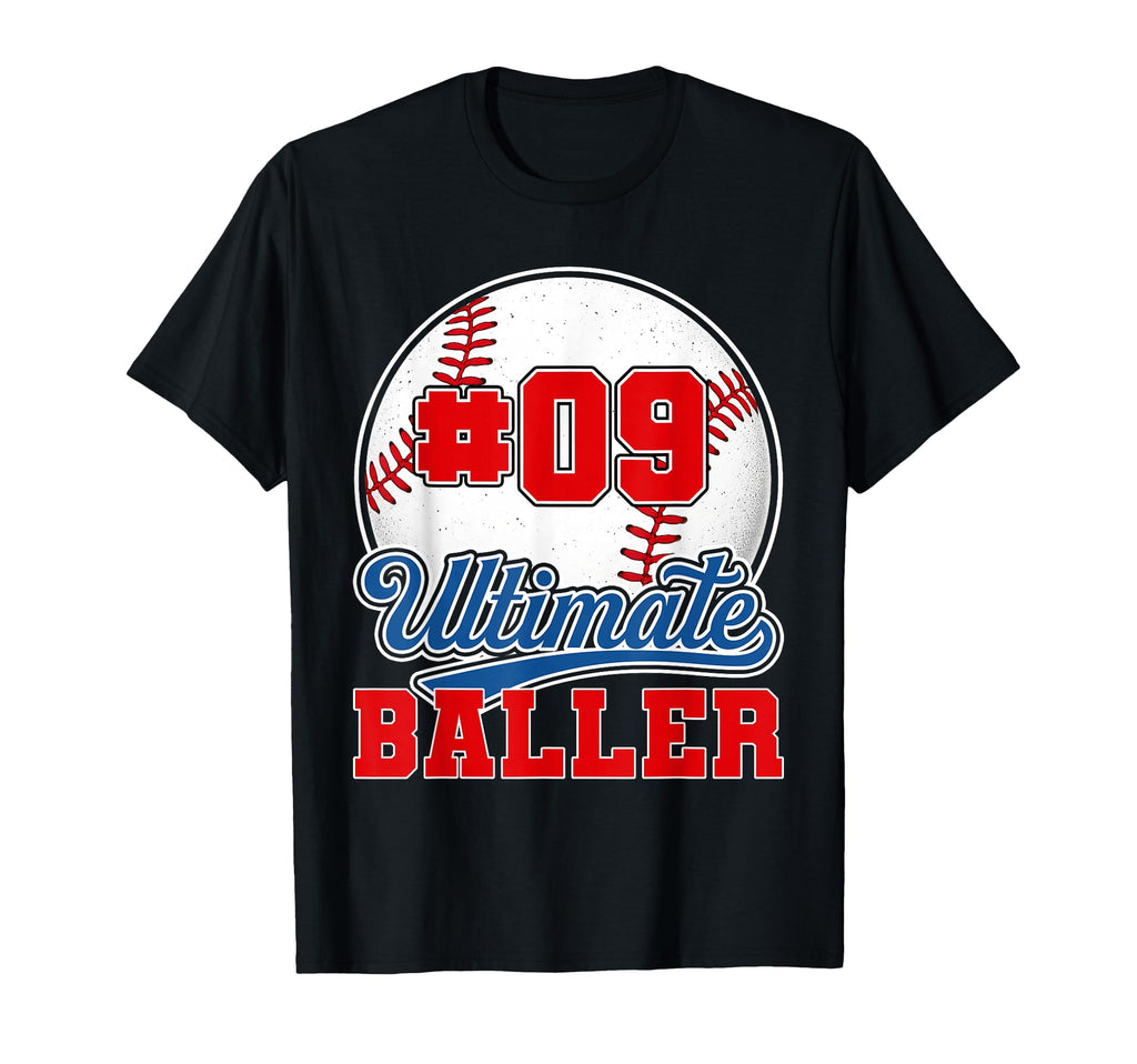 Baseball Baller Player Number 9 Mom T-Shirt - Custom Art Print Men Women - T-Shirt, Sweatshirt, Hoodie