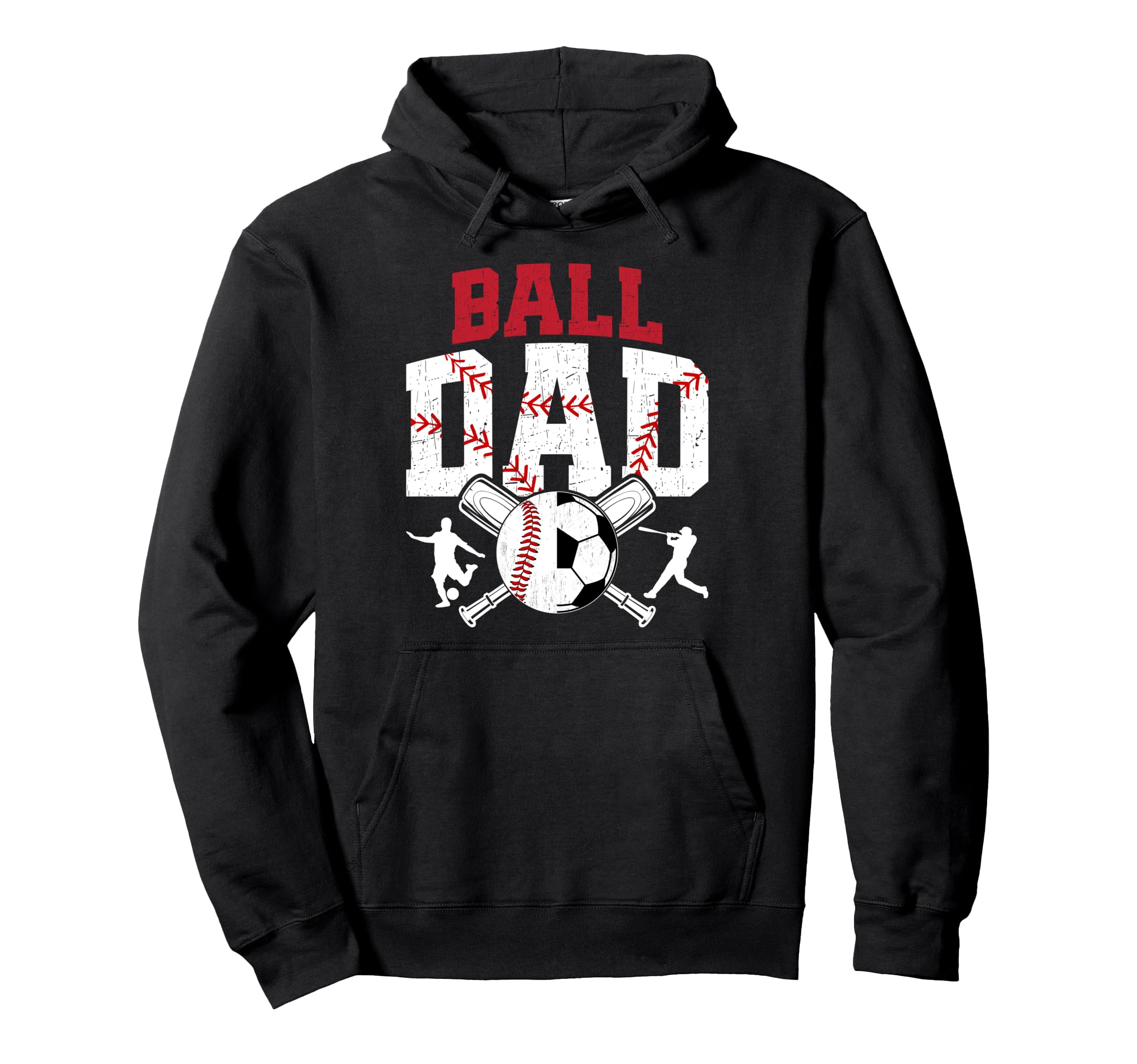 Ball Dad Baseball Soccer Dad Soccer Hoodie - Custom Art Print Men Women - T-Shirt, Sweatshirt, Hoodie