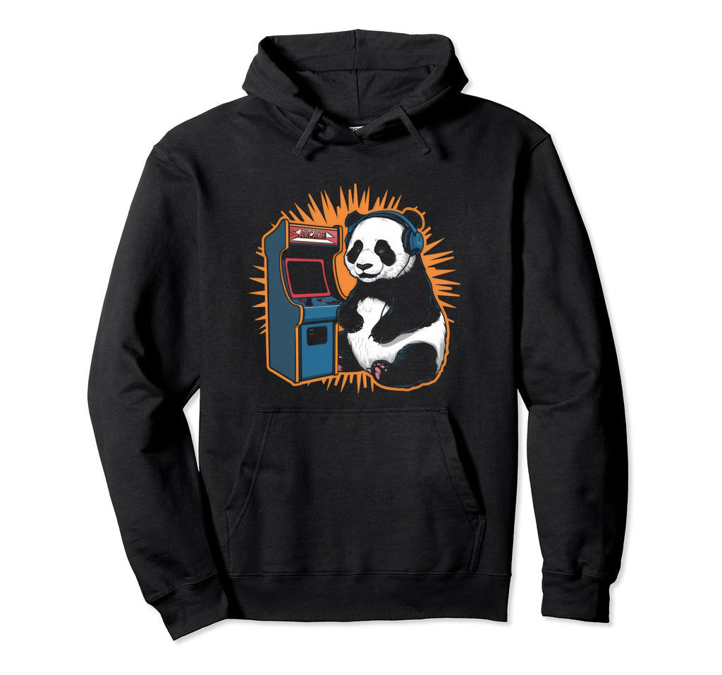 Gamer Panda Bear Love 80S 90S Arcade Hoodie - Aesthetic Graphic Men Women - T-Shirt, Sweatshirt, Hoodie