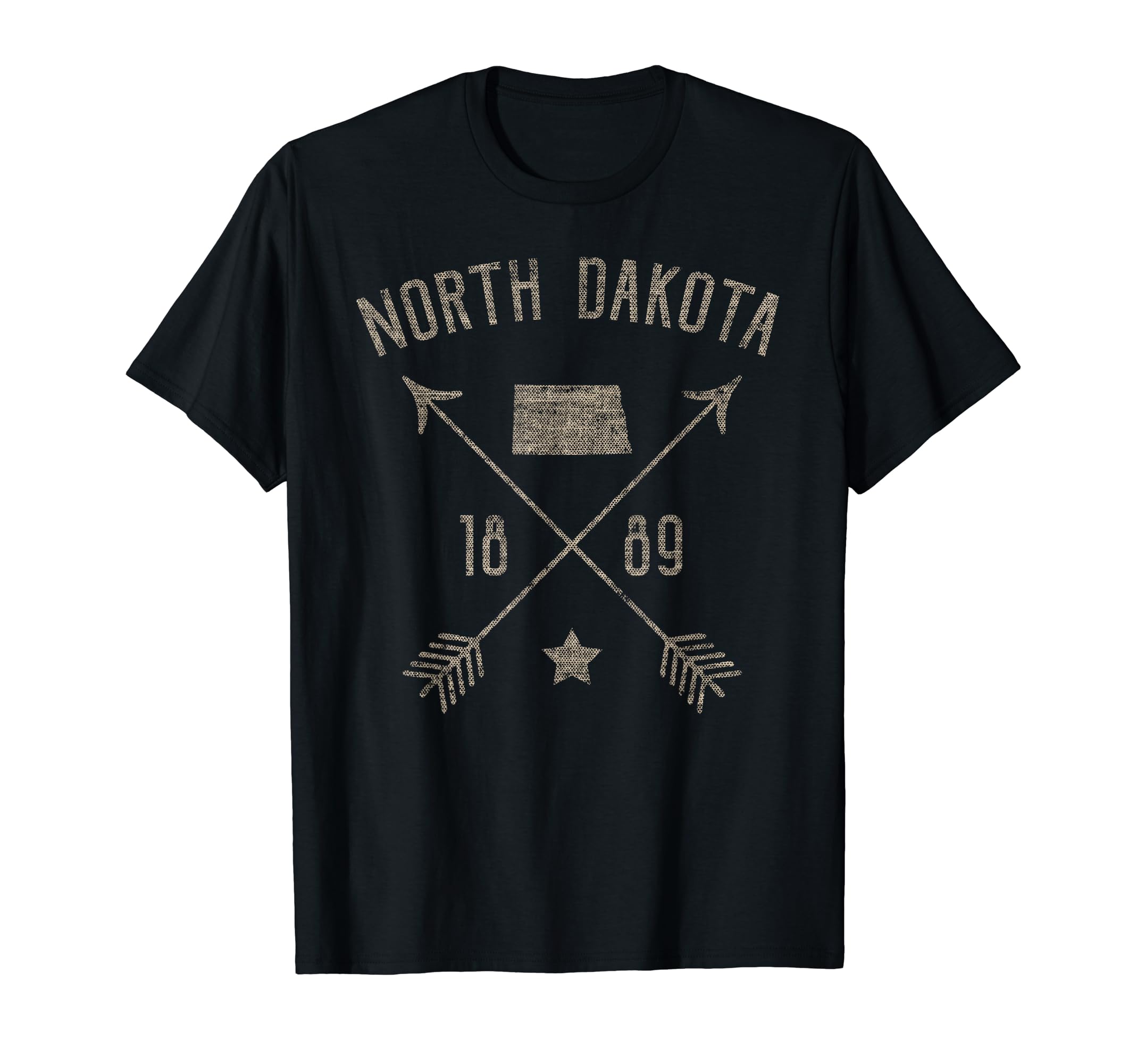 North Dakota Distressed Home State T-Shirt - Fun Novelty Design Men Women - T-Shirt, Sweatshirt, Hoodie