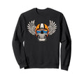 Skull Distressed Sweatshirt - Casual Everyday Wear Men Women - T-Shirt, Sweatshirt, Hoodie