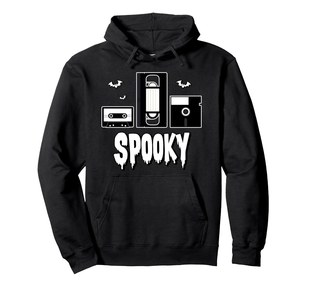Spooky Media Floppy Disk Cassette Hoodie - Fun Novelty Design Men Women - T-Shirt, Sweatshirt, Hoodie
