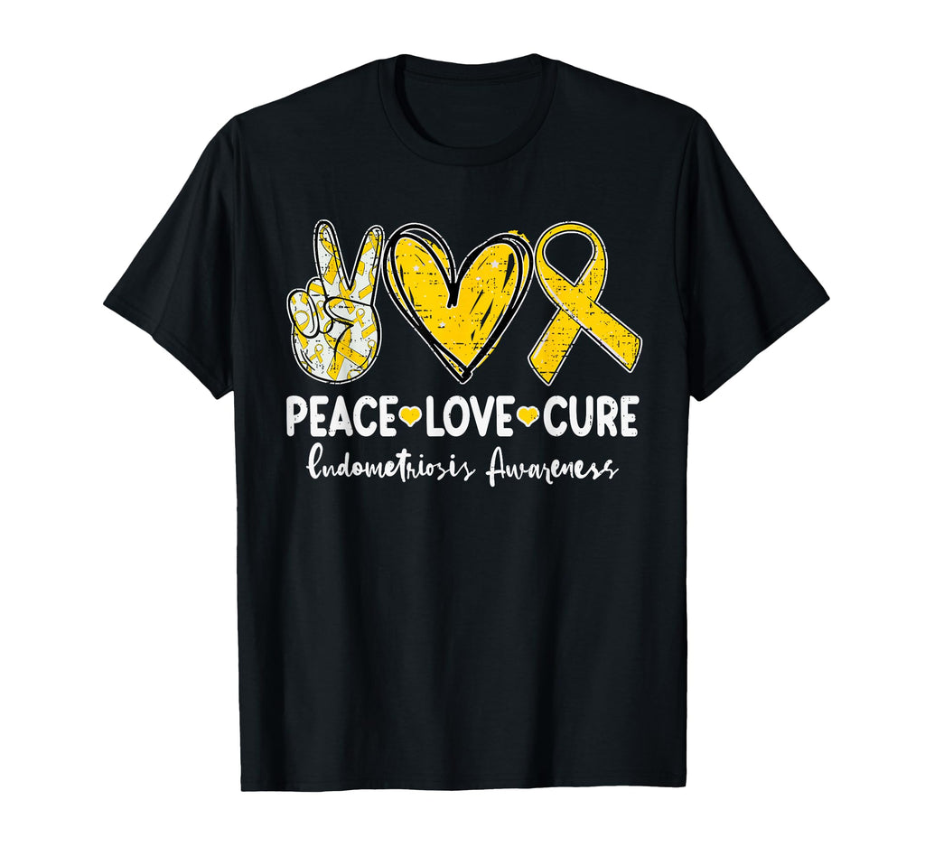 Peace Love Cure Endometriosis T-Shirt - Casual Everyday Wear for Adults - T-Shirt, Sweatshirt, Hoodie