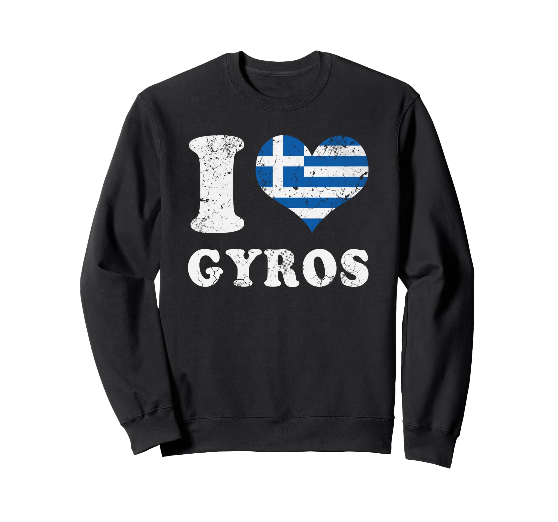 Greek I Love Gyros Greece Flag Sweatshirt - Aesthetic Graphic for Adults - T-Shirt, Sweatshirt, Hoodie