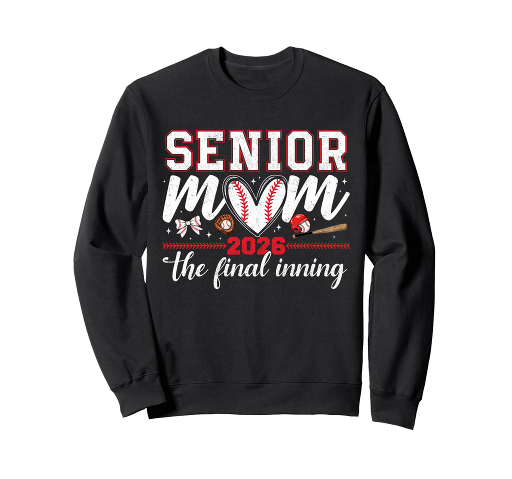 Baseball Senior Mom Mama 2026 Sweatshirt - Novelty Apparel for Adults - T-Shirt, Sweatshirt, Hoodie