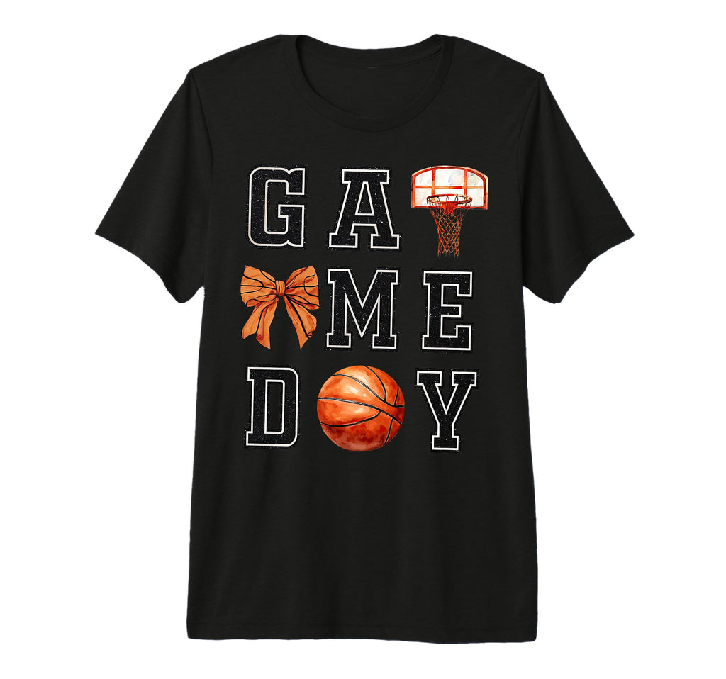 Coquette Basketball Bow Game Day T-Shirt - Aesthetic Graphic Unisex - T-Shirt, Sweatshirt, Hoodie