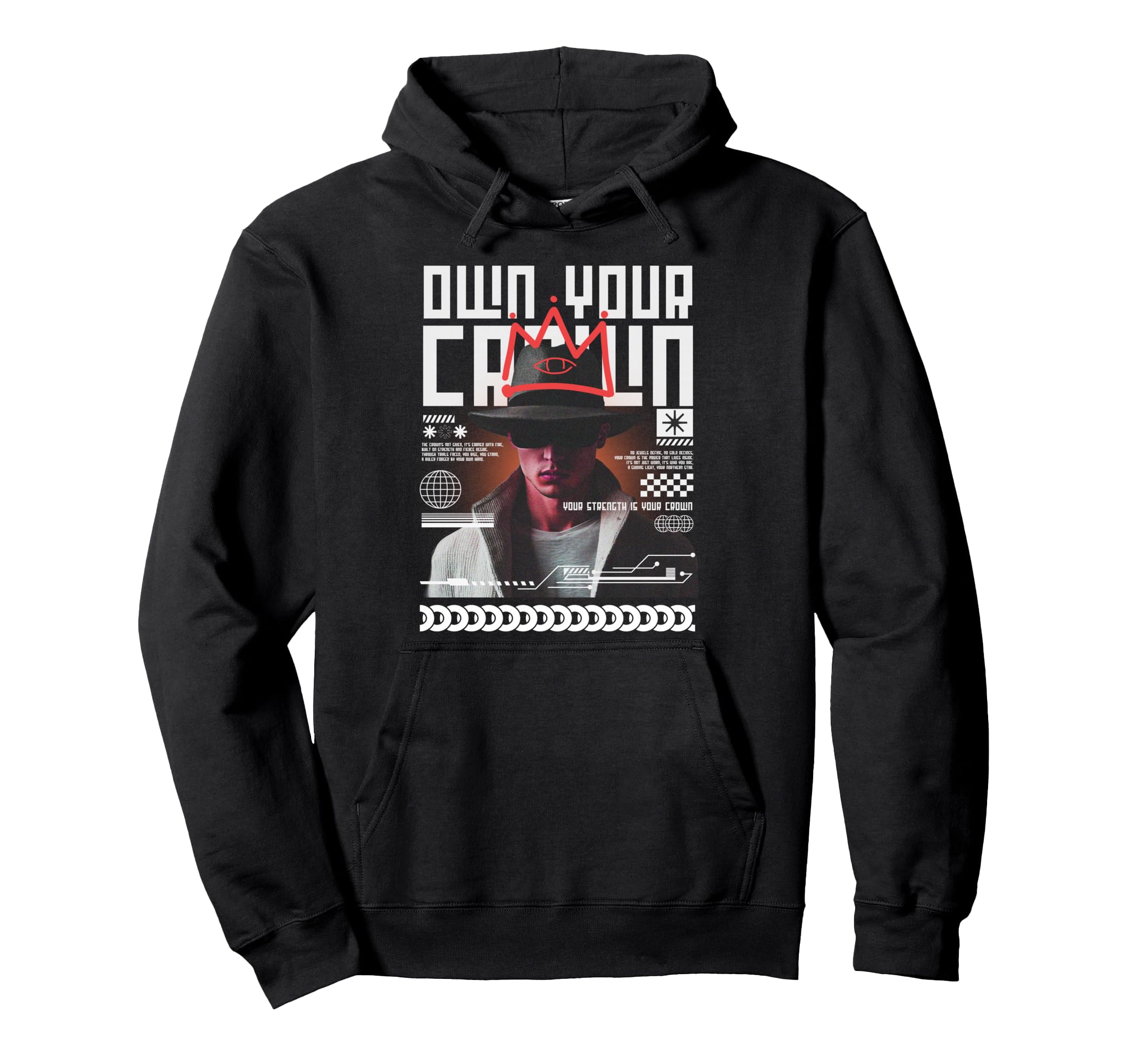 Y2K Crown Bold Urban Graffiti Hoodie - Fun Novelty Design for Adults - T-Shirt, Sweatshirt, Hoodie